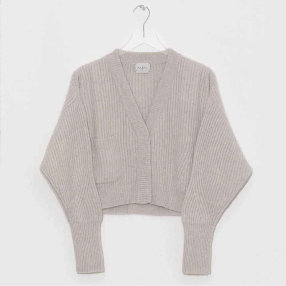 Le Kasha Monaco Ribbed Cardigan 100% Organic Cashmere Sweater Brown One Size New